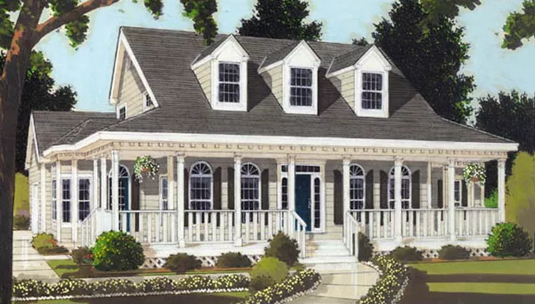 image of colonial house plan 8366